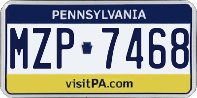 PA license plate MZP7468