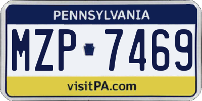 PA license plate MZP7469