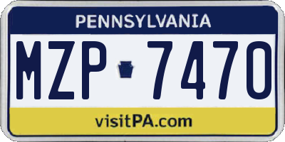 PA license plate MZP7470