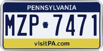 PA license plate MZP7471