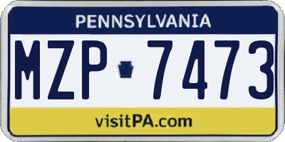 PA license plate MZP7473