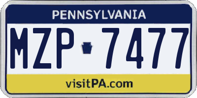 PA license plate MZP7477