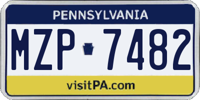 PA license plate MZP7482