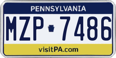 PA license plate MZP7486
