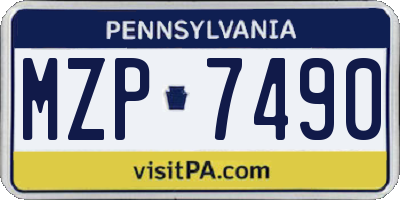 PA license plate MZP7490