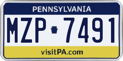 PA license plate MZP7491