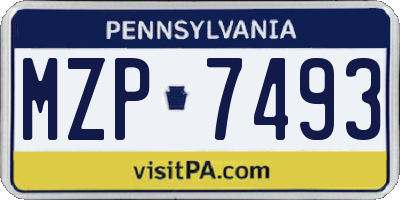 PA license plate MZP7493