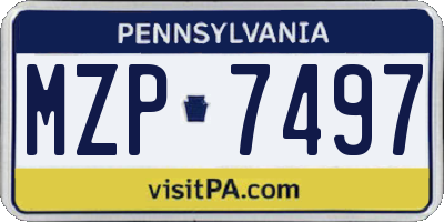 PA license plate MZP7497
