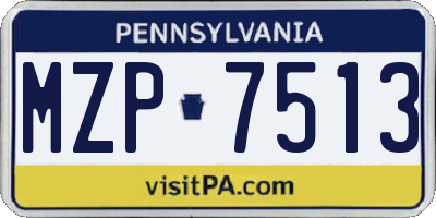 PA license plate MZP7513