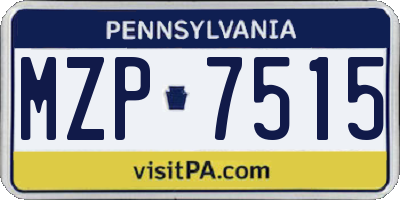 PA license plate MZP7515