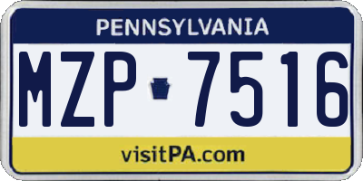 PA license plate MZP7516