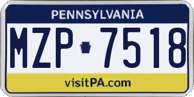 PA license plate MZP7518