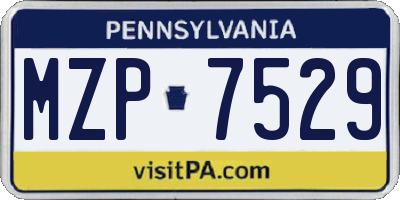 PA license plate MZP7529