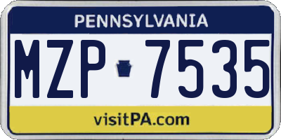 PA license plate MZP7535