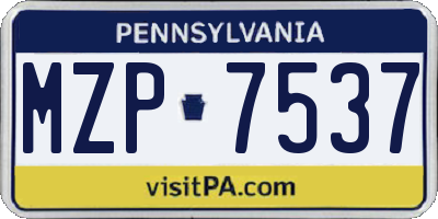 PA license plate MZP7537
