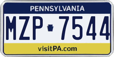 PA license plate MZP7544