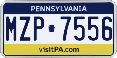 PA license plate MZP7556