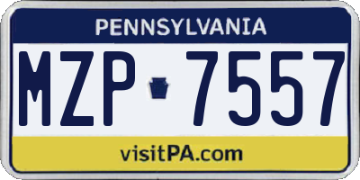 PA license plate MZP7557
