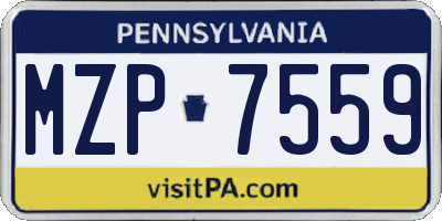 PA license plate MZP7559
