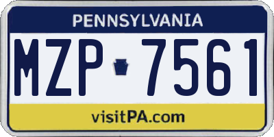 PA license plate MZP7561