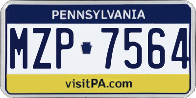 PA license plate MZP7564