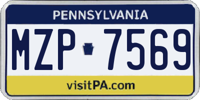 PA license plate MZP7569