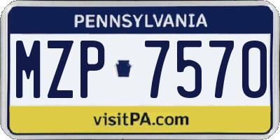 PA license plate MZP7570