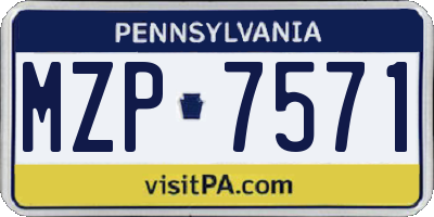 PA license plate MZP7571