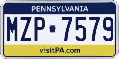 PA license plate MZP7579