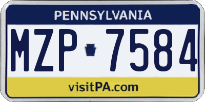 PA license plate MZP7584