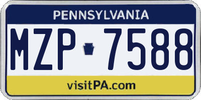 PA license plate MZP7588