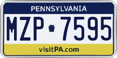 PA license plate MZP7595