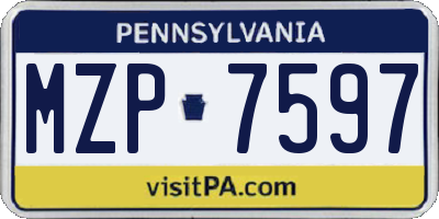 PA license plate MZP7597
