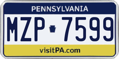 PA license plate MZP7599