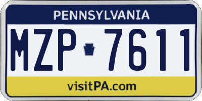 PA license plate MZP7611