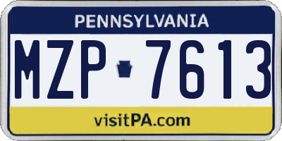 PA license plate MZP7613
