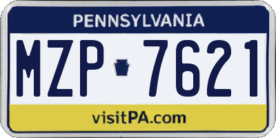 PA license plate MZP7621