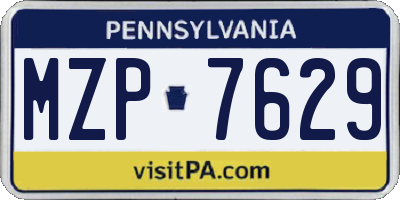PA license plate MZP7629