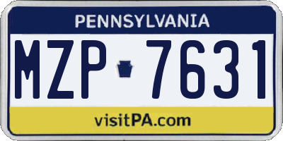 PA license plate MZP7631