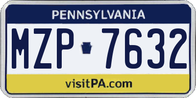 PA license plate MZP7632