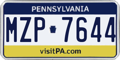 PA license plate MZP7644