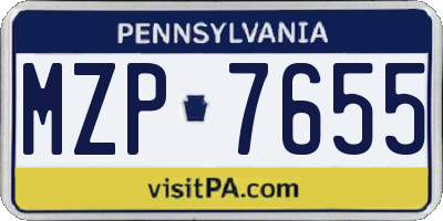 PA license plate MZP7655
