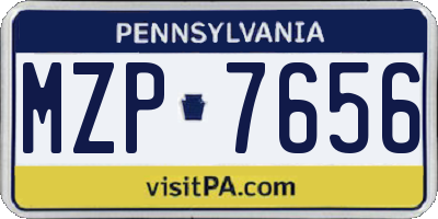 PA license plate MZP7656