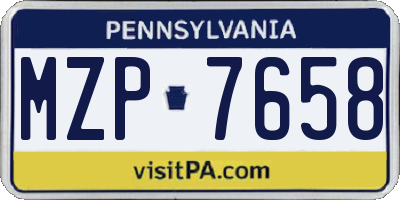 PA license plate MZP7658