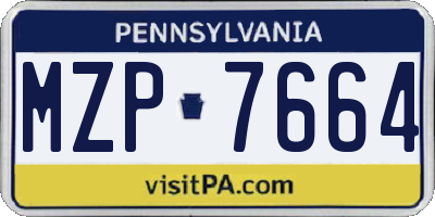 PA license plate MZP7664