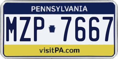PA license plate MZP7667