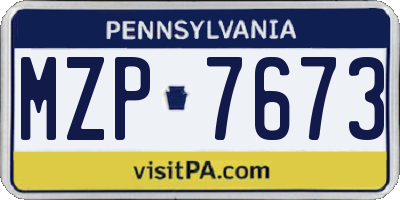 PA license plate MZP7673