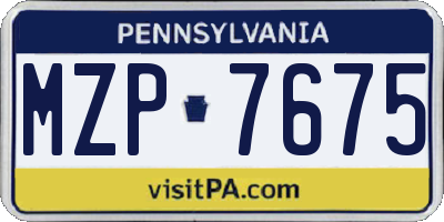 PA license plate MZP7675