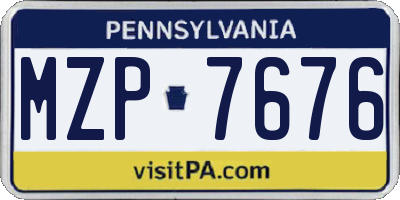PA license plate MZP7676