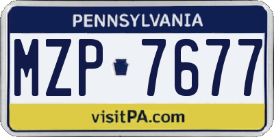 PA license plate MZP7677